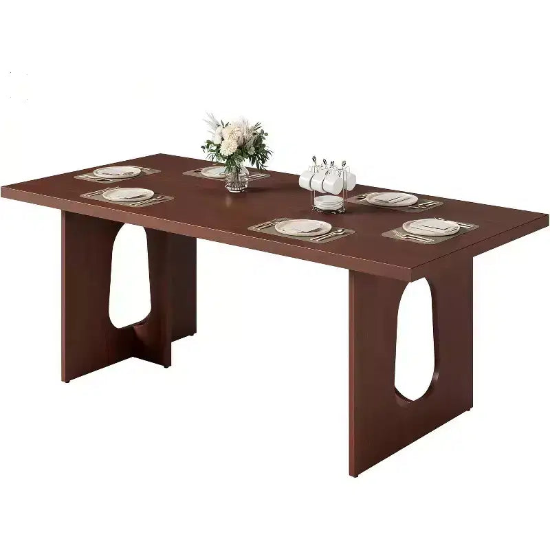 71 Mesa de comedor moderna para 6-10, mesa de cocina rectangular para reuniones familiares con una base de pedestal resistente