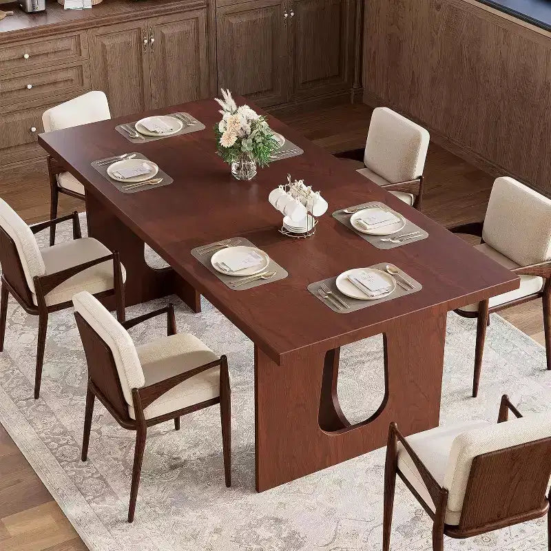 71 Mesa de comedor moderna para 6-10, mesa de cocina rectangular para reuniones familiares con una base de pedestal resistente