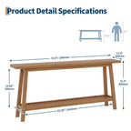 Mesa de entrada de madera de 71 pulgadas con almacenamiento, mesa consola estrecha de 2 niveles estilo rústico, para sala de estar, pasillo, entrada, detrás del sofá, fácil montaje