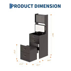 Tocador 3 en 1 con espejo abatible e iluminación, tocador compacto con taburete de almacenamiento oculto, mesa de tocador pequeña para dormitorio, negro