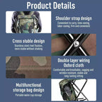 Silla Plegable Portátil tipo Mochila para Montañismo y Pesca, Taburete de Tela Oxford con Carga Máxima de 100 kg para Camping, Senderismo y Viajes