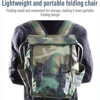 Silla Plegable Portátil tipo Mochila para Montañismo y Pesca, Taburete de Tela Oxford con Carga Máxima de 100 kg para Camping, Senderismo y Viajes