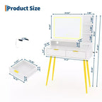 Tocador de maquillaje LED de 31.5 pulgadas con espejo y 2 cajones para almacenamiento y organización de dormitorio