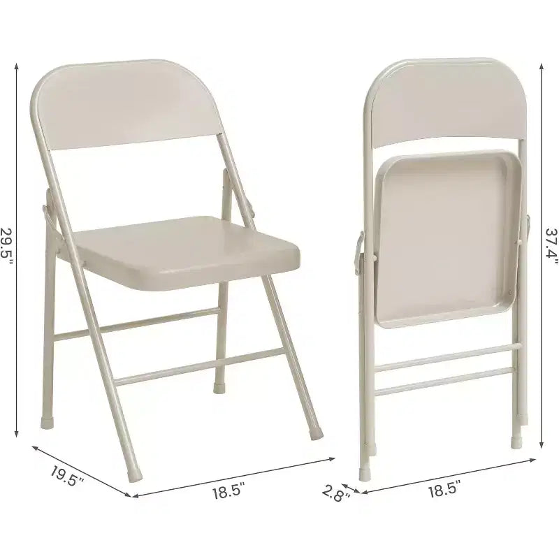 Juego de 8 sillas plegables de acero con respaldo, juego de sillas de comedor plegables de metal resistente, capacidad de 158 kg, apto para interior y exterior