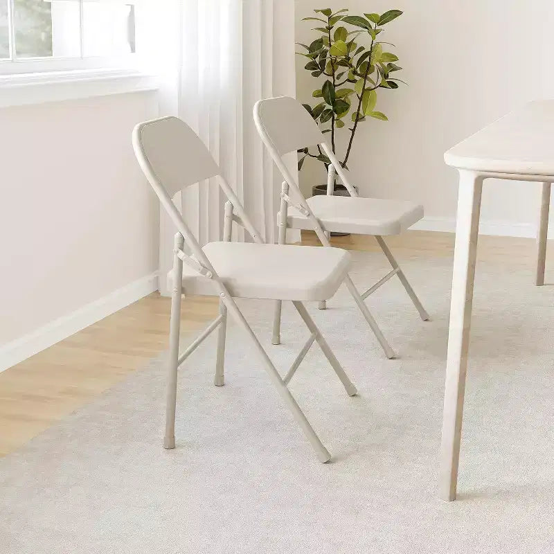 Juego de 8 sillas plegables de acero con respaldo, juego de sillas de comedor plegables de metal resistente, capacidad de 158 kg, apto para interior y exterior