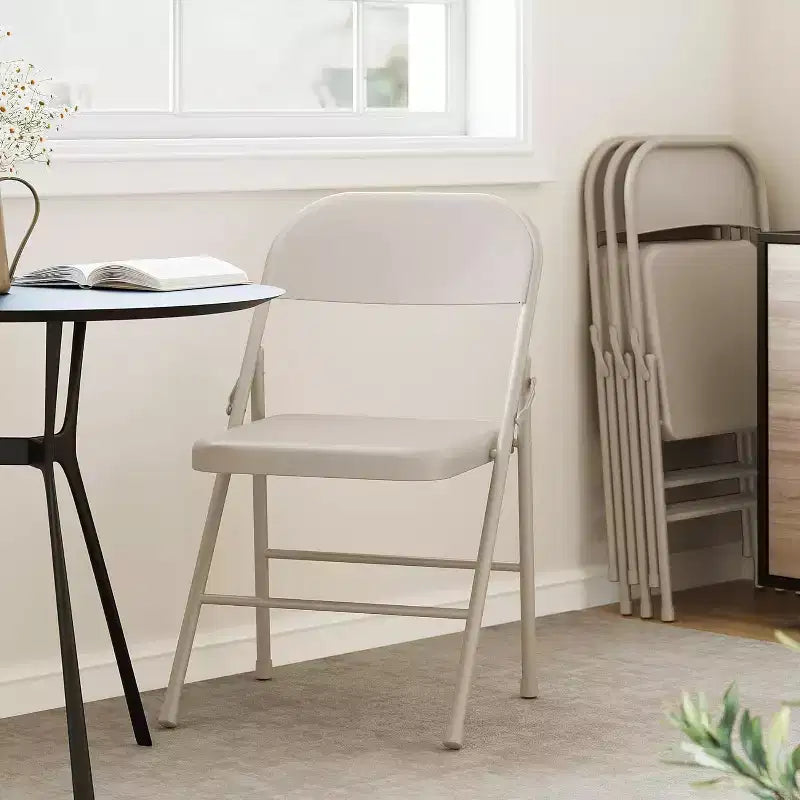Juego de 8 sillas plegables de acero con respaldo, juego de sillas de comedor plegables de metal resistente, capacidad de 158 kg, apto para interior y exterior