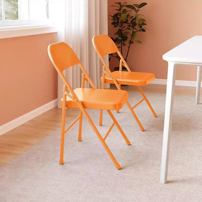 Juego de 8 sillas plegables de acero con respaldo, juego de sillas de comedor plegables de metal resistente, capacidad de 158 kg, apto para interior y exterior