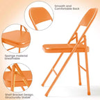 Juego de 8 sillas plegables de acero con respaldo, juego de sillas de comedor plegables de metal resistente, capacidad de 158 kg, apto para interior y exterior