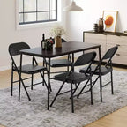 Juego de 8 sillas plegables de acero con respaldo, juego de sillas de comedor plegables de metal resistente, capacidad de 158 kg, apto para interior y exterior