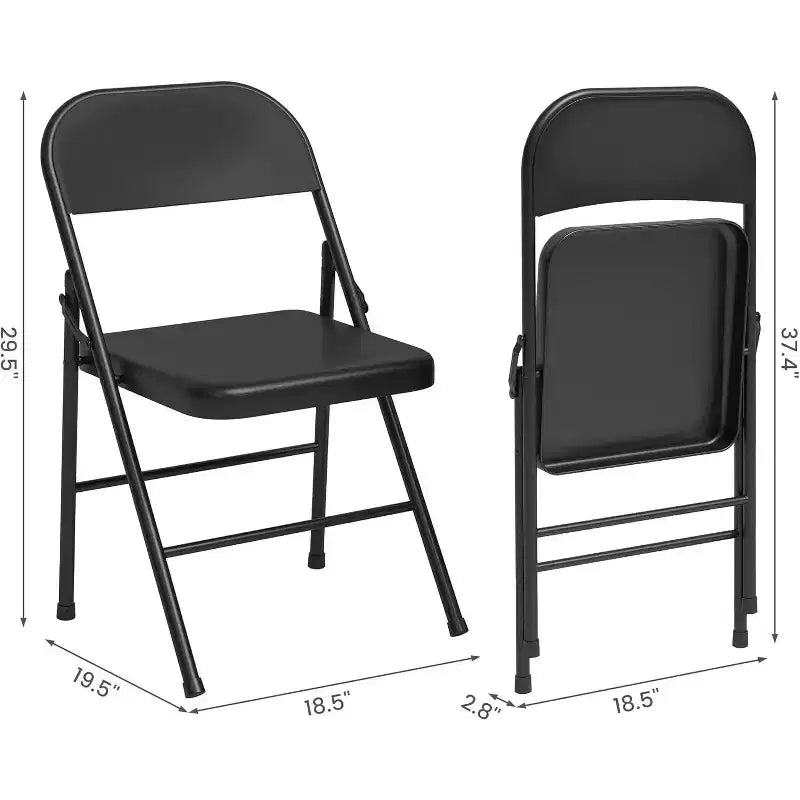 Juego de 8 sillas plegables de acero con respaldo, juego de sillas de comedor plegables de metal resistente, capacidad de 158 kg, apto para interior y exterior