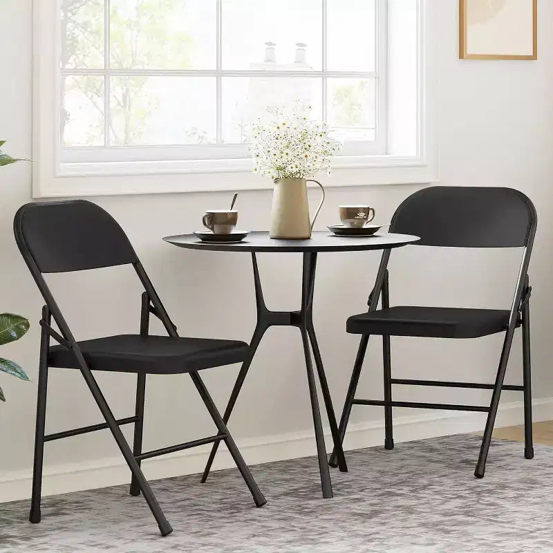 Juego de 8 sillas plegables de acero con respaldo, juego de sillas de comedor plegables de metal resistente, capacidad de 158 kg, apto para interior y exterior