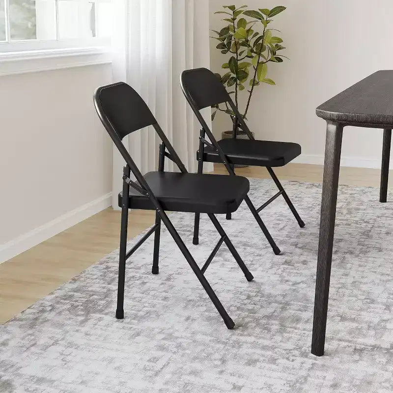 Juego de 8 sillas plegables de acero con respaldo, juego de sillas de comedor plegables de metal resistente, capacidad de 158 kg, apto para interior y exterior