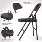 Juego de 8 sillas plegables de acero con respaldo, juego de sillas de comedor plegables de metal resistente, capacidad de 158 kg, apto para interior y exterior