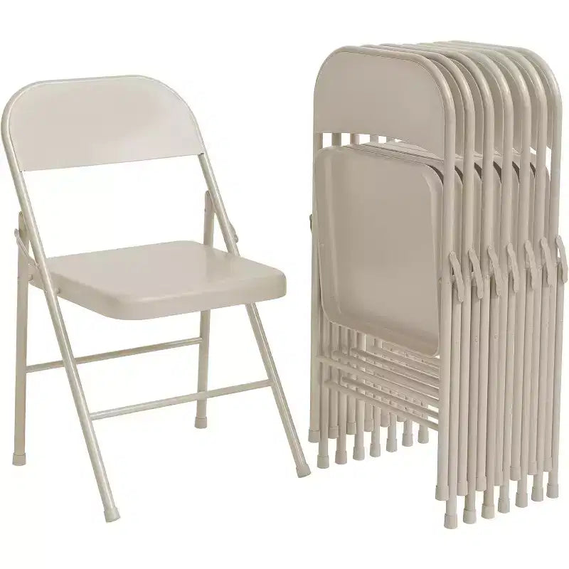 Juego de 8 sillas plegables de acero con respaldo, juego de sillas de comedor plegables de metal resistente, capacidad de 158 kg, apto para interior y exterior