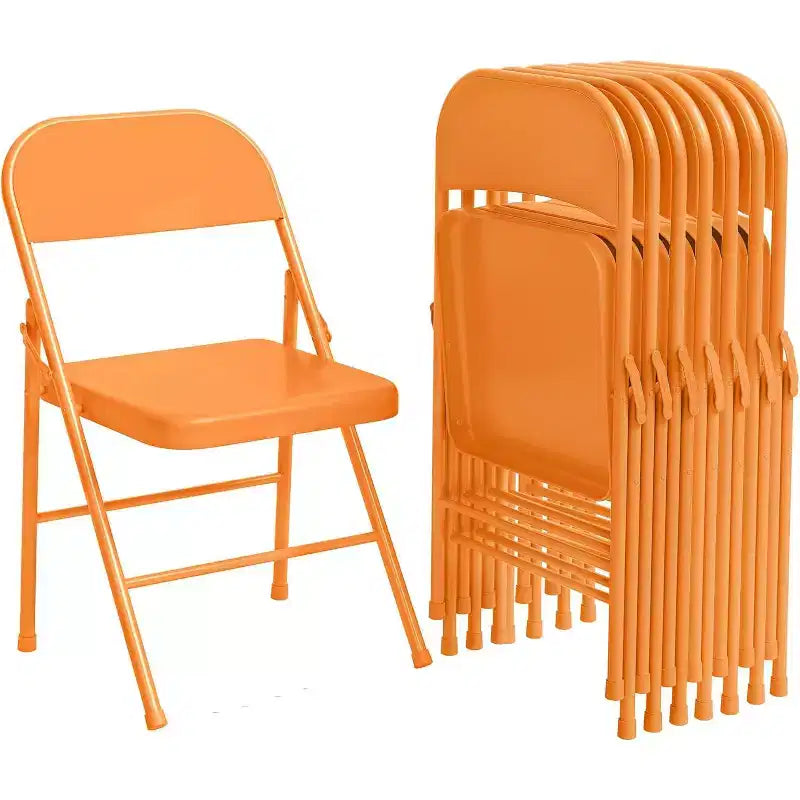 Juego de 8 sillas plegables de acero con respaldo, juego de sillas de comedor plegables de metal resistente, capacidad de 158 kg, apto para interior y exterior
