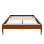 Base de Cama de Plataforma de Bambú Sólido Polibi con Soporte Central de Metal y Almacenamiento Debajo de la Cama