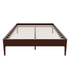 Base de Cama de Plataforma de Bambú Sólido Polibi con Soporte Central de Metal y Almacenamiento Debajo de la Cama