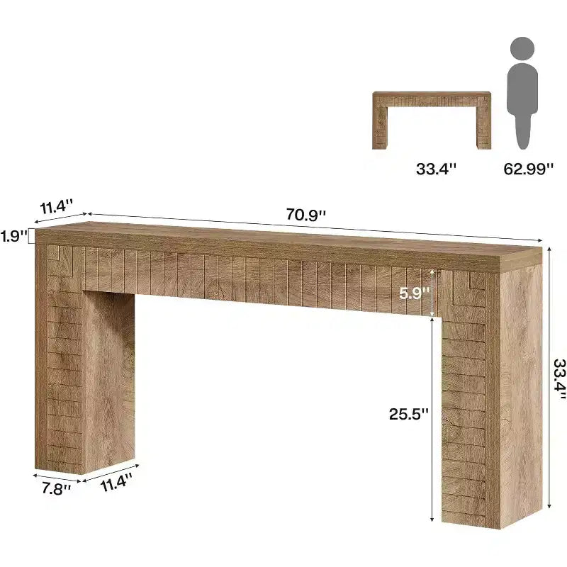 Mesa consola extralarga Lantine de 70.9 pulgadas para entrada, mesa de sofá estrecha detrás del sofá, adecuada para pasillo, vestíbulo, sala de estar