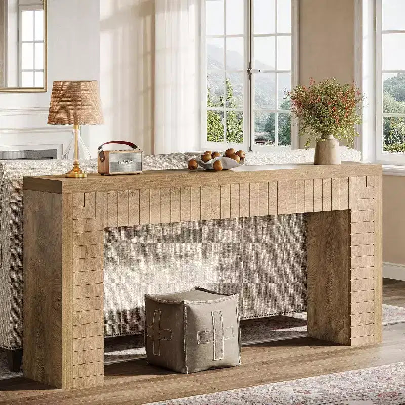 Mesa consola extralarga Lantine de 70.9 pulgadas para entrada, mesa de sofá estrecha detrás del sofá, adecuada para pasillo, vestíbulo, sala de estar
