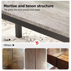 Mesa de comedor industrial de 200 cm para 8 personas, mesa de comedor larga de madera con diseño de espiga y mortaja, mesa de cocina con patas de metal resistentes, para comedor u oficina