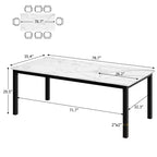 Mesa de comedor industrial de 200 cm para 8 personas, mesa de comedor larga de madera con diseño de espiga y mortaja, mesa de cocina con patas de metal resistentes, para comedor u oficina