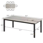 Mesa de comedor industrial de 200 cm para 8 personas, mesa de comedor larga de madera con diseño de espiga y mortaja, mesa de cocina con patas de metal resistentes, para comedor u oficina