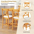 Mesa de comedor de madera maciza FurnitureR para 4 personas con estantes de almacenamiento, mesa de cocina rectangular y 4 sillas para comedor, rincón de desayuno o apartamento