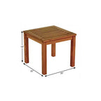 HomeRoots 18 Mesa Auxiliar Cuadrada de Madera Maciza Marrón