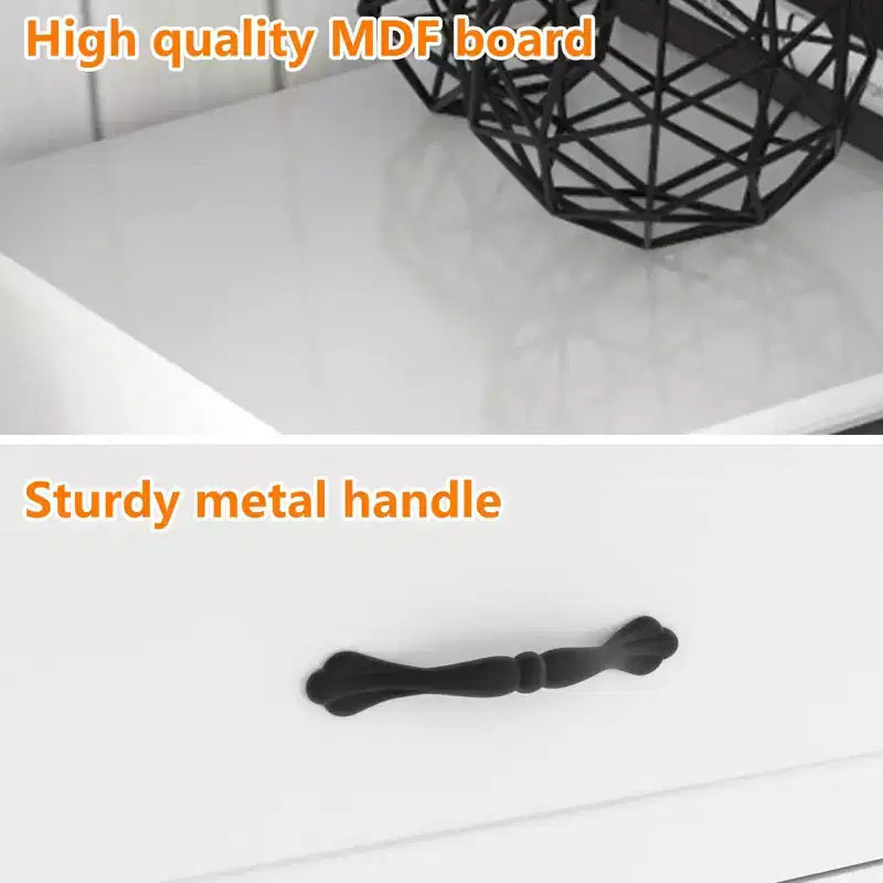 Cómoda de madera de 6 cajones con tiradores metálicos, organizador de cajones moderno estilo rústico para dormitorio y sala de estar