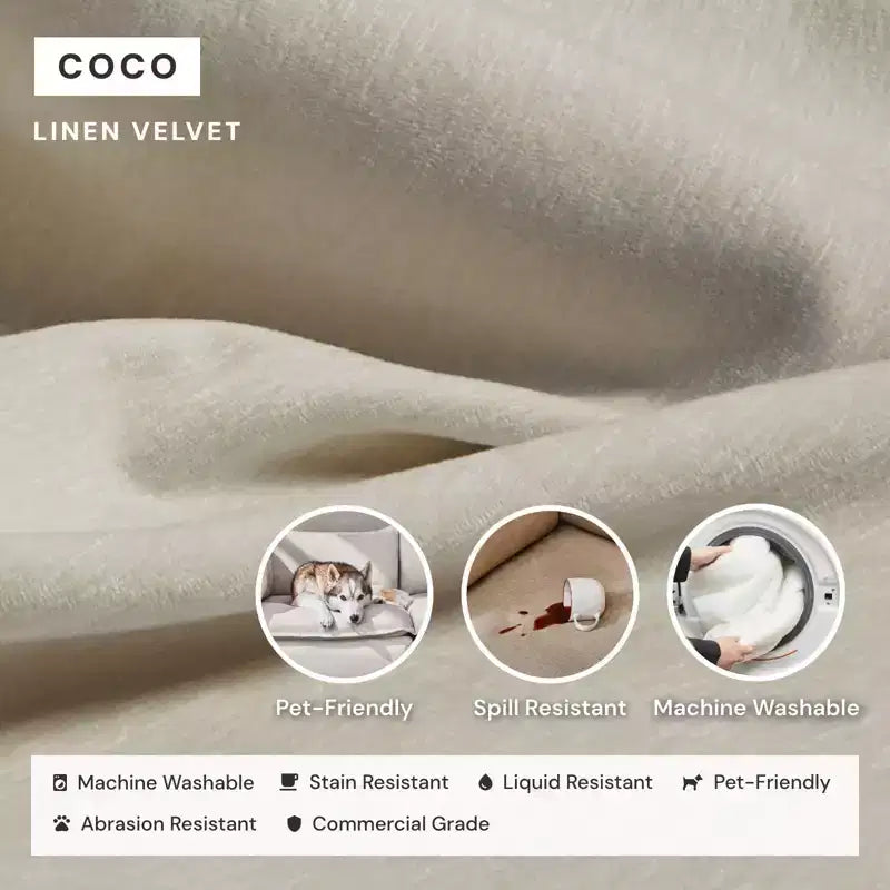 Sofá Seccional en U Modular Lavable de 6 Plazas Anabei + Otomana | Asiento Memorix+ y Almohada Contorno