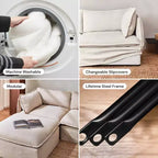 Sofá Seccional en U Modular Lavable de 6 Plazas Anabei + Otomana | Asiento Memorix+ y Almohada Contorno