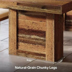 Lantine - Mesa de comedor rústica de 63 pulgadas para 6 personas, mesa de cocina rectangular de madera con patas de alta resistencia para comidas familiares, comedor, marrón rústico