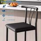 Taburetes de bar de confort moderno, juego de 2 o 4 sillas de 25 pulgadas de altura de encimera con respaldo y reposapiés, tapizadas en piel sintética, para isla de cocina, comedor