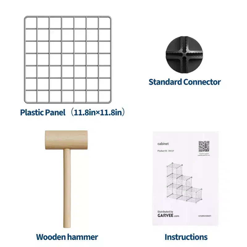 Organizador de almacenamiento de rejilla de alambre modular de 6 cubos, cubos de estanterías metálicas para armarios, armario de almacenamiento abierto para la entrada, dormitorio, sala de estar, oficina