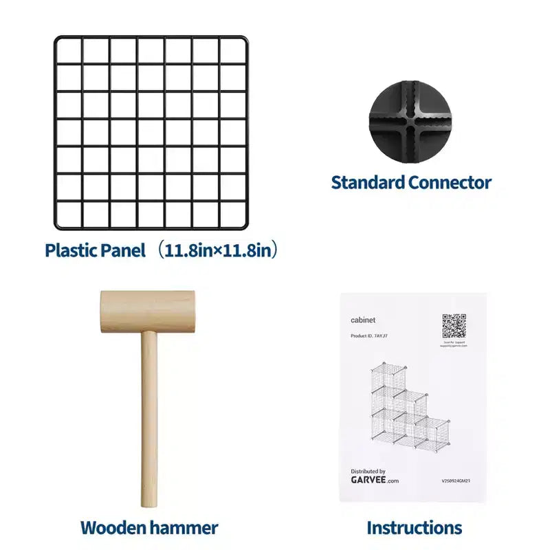 Organizador de almacenamiento de rejilla de alambre modular de 6 cubos, cubos de estanterías metálicas para armarios, armario de almacenamiento abierto para la entrada, dormitorio, sala de estar, oficina