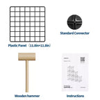 Organizador de almacenamiento de rejilla de alambre modular de 6 cubos, cubos de estanterías metálicas para armarios, armario de almacenamiento abierto para la entrada, dormitorio, sala de estar, oficina