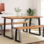vidaXL Mesa de Comedor con Borde Natural Mesa de Cena para Cocina Madera Maciza de Acacia