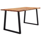 vidaXL Mesa de Comedor con Borde Natural Mesa de Cena para Cocina Madera Maciza de Acacia