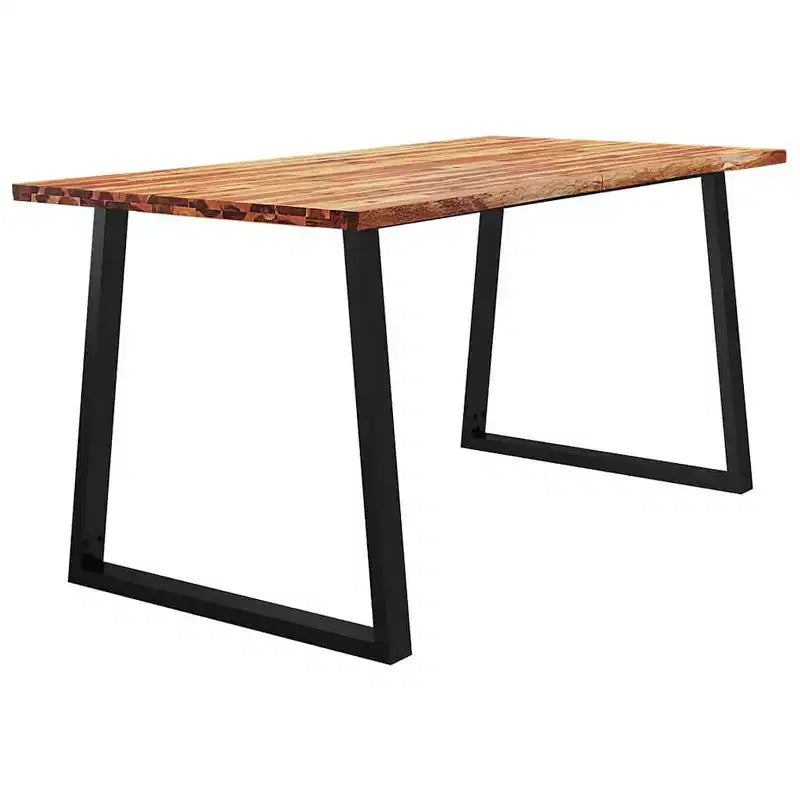 vidaXL Mesa de Comedor con Borde Natural Mesa de Cena para Cocina Madera Maciza de Acacia