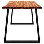 vidaXL Mesa de Comedor con Borde Natural Mesa de Cena para Cocina Madera Maciza de Acacia