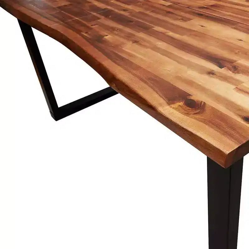 vidaXL Mesa de Comedor con Borde Natural Mesa de Cena para Cocina Madera Maciza de Acacia