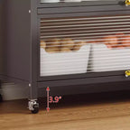 Estantería de cocina alta de 65 pulgadas con armario de puerta abatible, soporte para microondas de 5 niveles, barra de café, gris