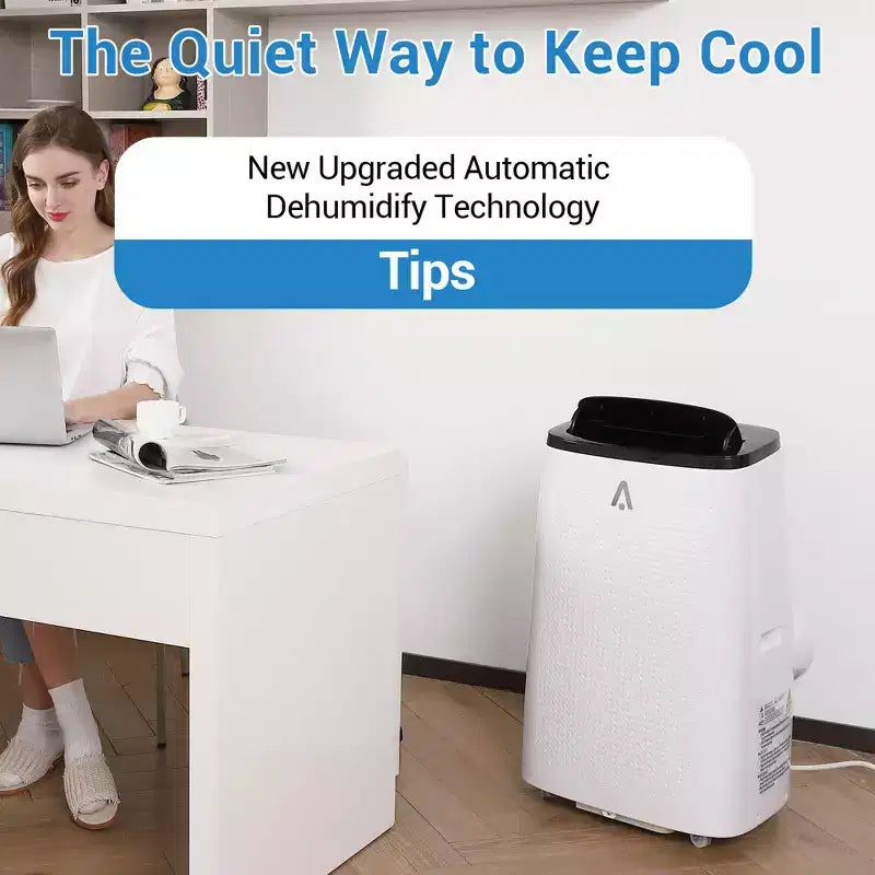 15K BTU Portable AC for Large Rooms up to 850 Sq Ft, 3-in-1 Cooling Fan Dehumidifier with Remote, Auto Swing, Drainage-Free Design