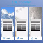 8K BTU Portable Air Conditioner - 3-in-1 Cooling, Dehumidifier & Fan for 350 Sq Ft with Sleep Mode & 1-Year Warranty