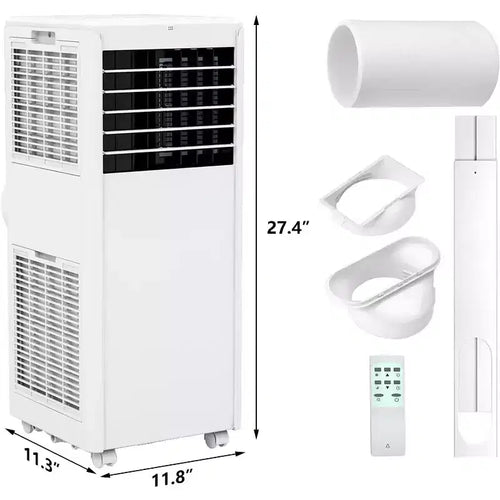 8K BTU Portable Air Conditioner - 3-in-1 Cooling, Dehumidifier & Fan for 350 Sq Ft with Sleep Mode & 1-Year Warranty