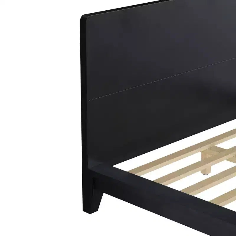Base y armazón de cama completa Whisen con cabecero y soporte de listones de madera