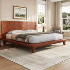Base y armazón de cama completa Whisen con cabecero y soporte de listones de madera