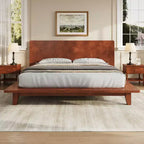 Base y armazón de cama completa Whisen con cabecero y soporte de listones de madera