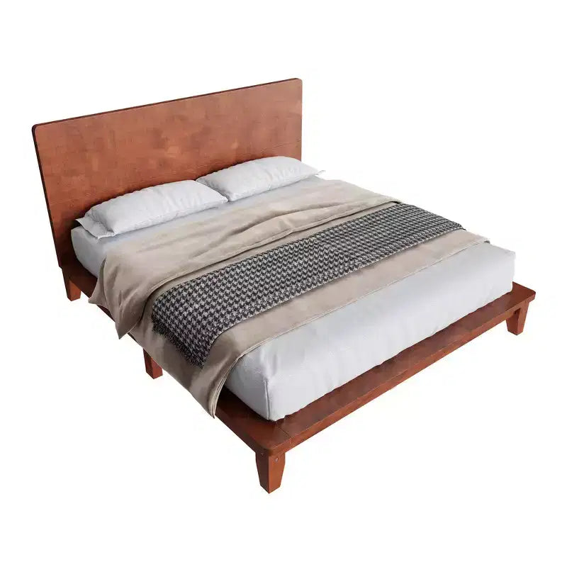 Base y armazón de cama completa Whisen con cabecero y soporte de listones de madera
