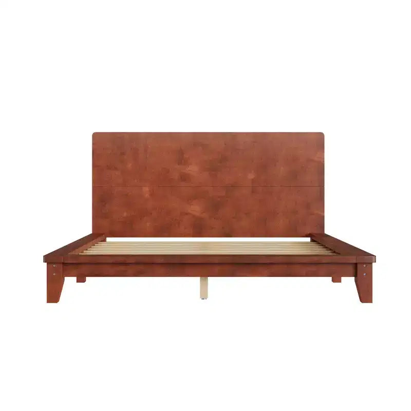 Base y armazón de cama completa Whisen con cabecero y soporte de listones de madera